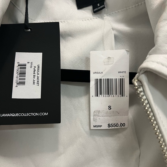 NWT Lamarque Women's White Leather Jacket - Picture 2 of 6